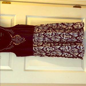 Lucky Brand cotton sleeveless navy dress